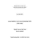 Luận văn giao thông vận tải Ở tỉnh phú yên (1802 1884)