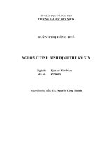 Luận văn nguồn Ở tỉnh bình Định thế kỷ xix
