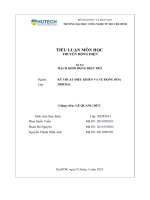 Tiểu luận môn học truyền Động Điện Đề tài mạch khởi Động Điện trở