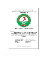 Báo cáo thực tập tốt nghiệp thực trạng và giải pháp nâng cao hoạt Động chăm sóc khách hàng tại công ty tnhh một thành viên kỹ thuật bác cơ