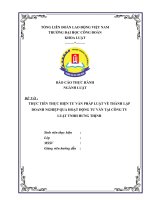 BÁO CÁO THỰC HÀNH NGÀNH LUẬT: THỰC TIỄN THỰC HIỆN TƯ VẤN PHÁP LUẬT VỀ THÀNH LẬP DOANH NGHIỆP QUA HOẠT ĐỘNG TƯ VẤN TẠI CÔNG TY LUẬT TNHH HƯNG THỊNH