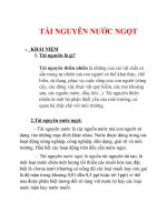 Tiểu luận - MÔI TRƯỜNG VÀ PHÁT TRIỂN BỀN VỮNG - ĐỀ TÀI -   Tài Nguyên Nước Ngọt 