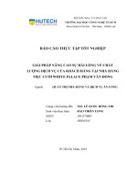 Giải pháp nâng cao sự hài lòng về chất lượng dịch vụ của khách hàng tại nhà hàng tiệc cưới white palace phạm văn Đồng