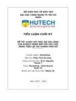 Tiểu luận cuối kỳ Đề tài khảo sát mức Độ hài lòng của khách hàng Đối với các cửa hàng tiện lợi tại thành phố hồ chí minh