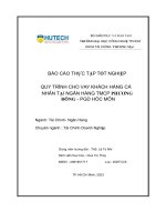 Báo cáo thực tập tốt nghiệp quy trình cho vay khách hàng cá nhân tại ngân hàng tmcp phương Đông   pgd hóc môn