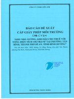 Báo cáo Đề xuất cấp giấy phép môi trường cơ sở khu nhà xưởng, kho bãi cho thuê của công ty tnhh liên anh