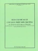 Báo cáo Đề xuất cấp giấy phép môi trường Đối với cơ sở nhà máy sản xuất các dụng cụ y tế bằng nhựa
