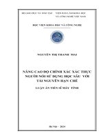 Nâng cao độ chính xác xác thực người nói sử dụng học sâu với tài nguyên hạn chế