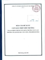 Báo cáo Đề xuất cấp giấy phép môi trường khu ii mỏ Đá xây dựng thường tân vi, xã thường tân, huyện bắc tân uyên, tỉnh bình dương
