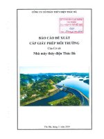 Báo cáo Đề xuất cấp giấy phép môi trường nhà máy thủy Điện thác bà