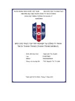 Báo cáo thực tập tốt nghiệp tại công ty tnhh tm dv thanh trang (thanh trang mobile)