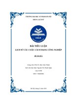 TIỂU LUẬN LỊCH SỬ CÁC CUỘC CÁCH MẠNG CÔNG NGHIỆP