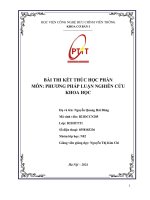 BÁO CÁO KẾT THÚC MÔN HỌC PHƯƠNG PHÁP LUẬN NGHIÊN CỨU KHOA HỌC
