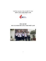 CHỦ ĐỀ BÁO CÁO NHẬP MÔN CÔNG NGHỆ NHIỆT LẠNH