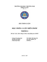 BÀI THẢO LUẬN HỌC PHẦN LUẬT HIẾN PHÁP  Đề tài Vị trí, chức năng, tổ chức, hoạt động của UBND