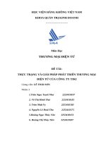 Môn Học THƯƠNG MẠI ĐIỆN TỬ ĐỀ TÀI THỰC TRẠNG VÀ GIẢI PHÁP PHÁT TRIỂN THƯƠNG MẠI ĐIỆN TỬ CỦA CÔNG TY TIKI