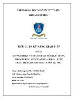 NHỮNG BÀI HỌC VÀ THAY ĐỔI SAU MÔN HỌC, NHỮNG ĐIỀU CẦN RÈN LUYỆN VÀ KẾ HOẠCH RÈN LUYỆN TRONG THỜI GIAN TIẾP THEO ( 5 NĂM ĐẠI HỌC )