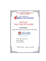 BÁO CÁO THỰC TẬP TỐT NGHIỆP Đơn vị thực tập CÔNG TY CP DỊCH VỤ KỸ THUẬT TÂN CẢNG