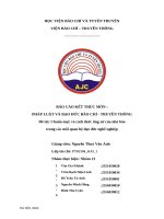 BÁO CÁO KẾT THÚC MÔN PHÁP LUẬT VÀ ĐẠO ĐỨC BÁO CHÍ - TRUYỀN THÔNG Đề tài Chuẩn mực và cách thức ứng xử của nhà báo trong các mối quan hệ đạo đức nghề nghiệp