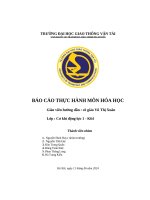 BÁO CÁO THỰC HÀNH MÔN HÓA HỌC  Cơ khí động lực 1