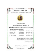 THUYẾT MINH MÔN THỰC HÀNH THIẾT KẾ F2 Đề tài Thiết kế hộp số cơ khí 5 cấp số 3 trục của ô tô