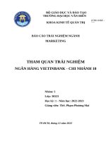 BÁO CÁO TRẢI NGHIỆM NGÀNH MARKETING THAM QUAN TRẢI NGHIỆM NGÂN HÀNG VIETINBANK - CHI NHÁNH 10