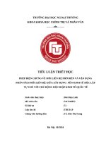 PHÉP BIỆN CHỨNG VỀ MỐI LIÊN HỆ PHỔ BIẾN VÀ VẬN DỤNG PHÂN TÍCH MỐI LIÊN HỆ GIỮA XÂY DỰNG NỀN KINH TẾ ĐỘC LẬP TỰ CHỦ VỚI CHỦ ĐỘNG HỘI NHẬP KINH TẾ QUỐC TẾ