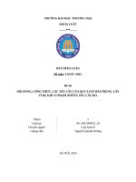 BÀI THẢO LUẬN Bộ môn LOGIC HỌC Đề tài NỘI DUNG, CÔNG THỨC, CÁC YÊU CẦU CỦA QUY LUẬT BÀI TRÙNG. LẤY VÍ DỤ KHI VI PHẠM NHỮNG YÊU CẦU ĐÓ