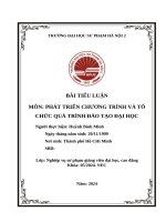 BÀI TIỂU LUẬN MÔN PHÁT TRIỂN CHƯƠNG TRÌNH VÀ TỔ CHỨC QUÁ TRÌNH ĐÀO TẠO ĐẠI HỌC
