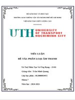 TIỂU LUẬN ĐỀ TÀI PHÂN LOẠI ÂM THANH Trí Tuệ Nhân Tạo Và Ứng Dụng 