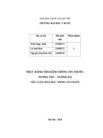 THỰC HÀNH TÌM KIẾM THÔNG TIN THUỐC TƯƠNG TÁC – TƯƠNG KỴ TIỂU LUẬN MÔN HỌC THÔNG TIN THUỐC