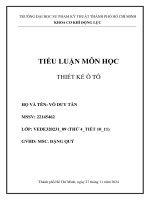 TIỂU LUẬN MÔN HỌC THIẾT KẾ Ô TÔ