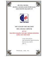 TIỂU LUẬN KẾT THÚC HỌC PHẦN MÔN GIÁO DỤC CHÍNH TRỊ ĐỀ TÀI NGUYỄN ÁI QUỐC VỚI VIỆC THÀNH LẬP ĐẢNG CỘNG SẢN VIỆT NAM