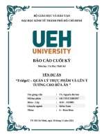 DỰ ÁN FridgeU – QUẢN LÝ THỰC PHẨM VÀ LÊN Ý TƯỞNG CHO BỮA ĂN
