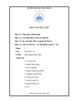 BÁO CÁO TIỂU LUẬN Ứng suất và biến dạng  Các khái niệm cơ bản về chất lưu  Áp suất thủy tĩnh và nguyên lỹ Pascal