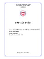 PHÁT TRIỂN LÝ LUẬN DẠY HỌC MÔN TOÁN