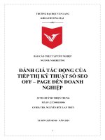 ĐÁNH GIÁ TÁC ĐỘNG CỦA TIẾP THỊ KỸ THUẬT SỐ SEO OFF – PAGE ĐẾN DOANH NGHIỆP