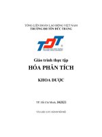 Giáo trình thực tập HÓA PHÂN TÍCH KHOA DƯỢC