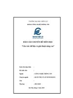 Báo cáo chuyên Đề môn học cấu trúc dữ liệu và giải thuật nâng cao