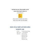 Báo cáo btl thuộc học phần phân tích thiết kế phần mềm phân tích thiết kế phần mềm website abc
