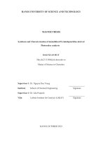 Tổng hợp và khảo sát tính chất của chất xúc tác oxi hóa   khử Được Định hướng từ pyrimidopteridine = synthesis and characterization of immobilized pyrimidopteridine   derived photoredox catalysts