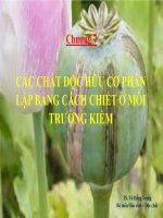 Chương 7 - Độc Chất Học - Các Chất Độc Hữu Cơ Phân Lập Bằng Cách Chiết Ở Môi Trường Kiềm