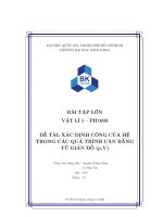 Đề tài xác Định công của hệ trong các quá trình cân bằngtừ giản Đồ (p,v)