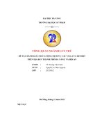 Tổng quan ngành lưu trú Đề tài  Đánh giá chất lượng dịch vụ các villa và resort trên Địa bàn thành phố Đà nẵng và hội an