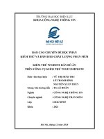 Báo Cáo Chuyên Đề Học Phần Kiểm Thử Và Đảm Bảo Chất Lƣợng Phần Mềm Kiểm Thử Website Bán Đồ Ăn Trên Công Cụ Kiểm Thử Testcomplete