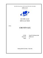 Bài Tiểu Luận Môn Luật Thuế Đề Tài Chuyển Giá