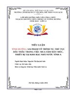 Tiểu luận tình huống sai phạm về trình tự, thủ tục Đấu thầu trong việc mua sắm máy móc, thiết bị tại kho bạc nhà nước tỉnh a