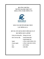 Báo Cáo Chuyên Đề Học Phần Lập Trình Java Đề Tài Xây Dựng Phần Mềm Quản Lý Hệ Thống Bán Laptop