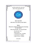 Bài tập lớn môn phân tích thiết kế hệ thống Đề tài   phân tích và thiết kế hệ thống quản lý kho hàng cho một công ty
