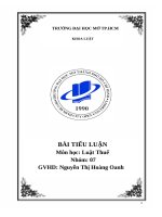 Bài Tiểu Luận Môn Học Luật Thuế